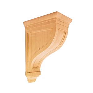 PAIR of Small Line Carved Wood Mission Corbels, Available in 10" & 14" High