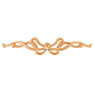Butterfly Shape Ribbon & Bow Carved Wood Applique, From 7-1/2&quot; to 24&quot; Wide