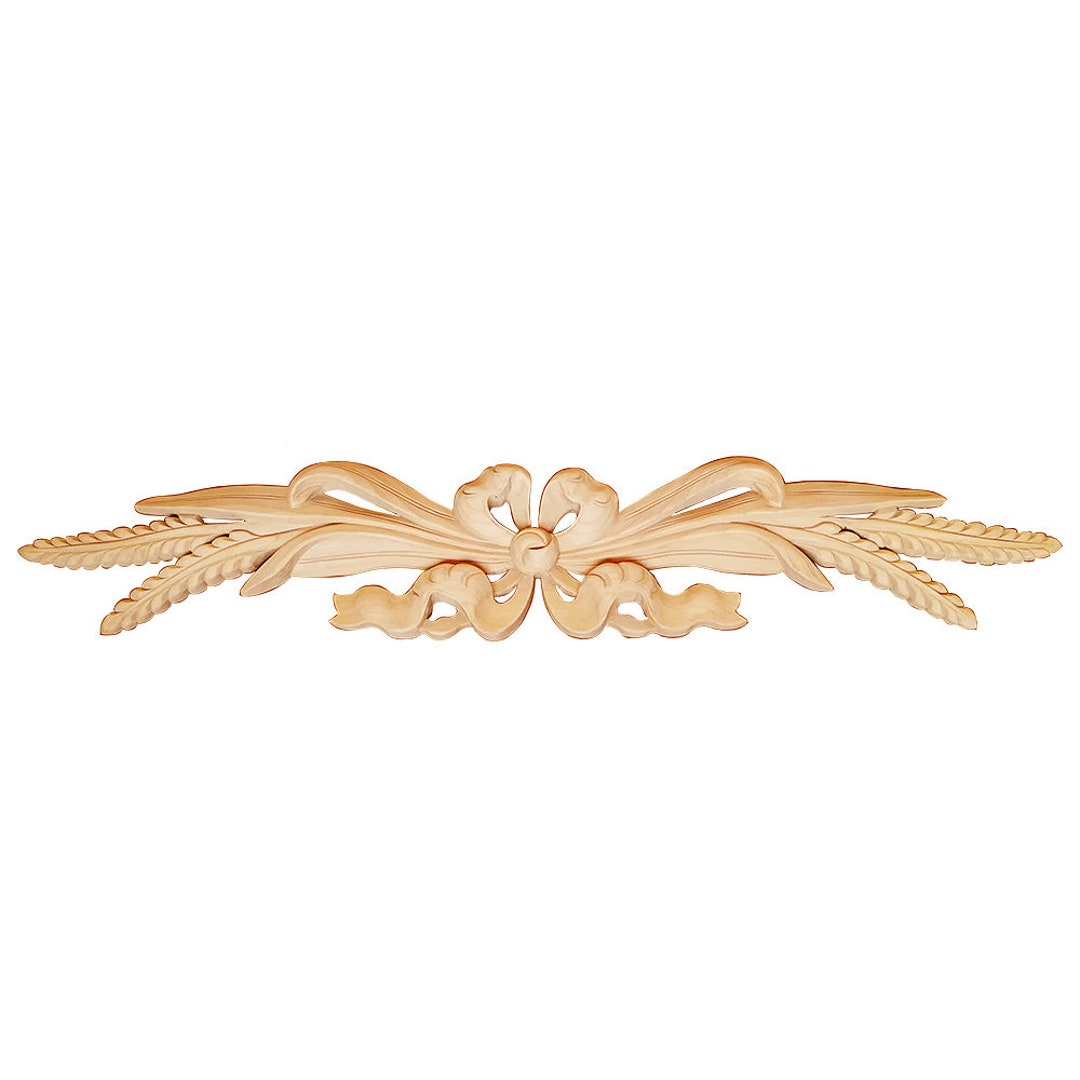 Delicate Carved Wheat Ribbon Wood Applique Onlay, Single, Available in ...
