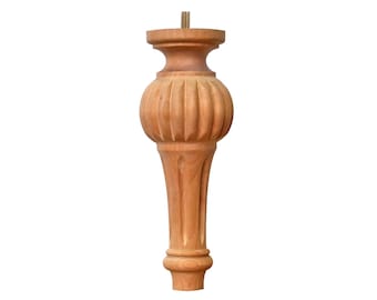 PAIR of Solid Carved Bun Feet for Nightstand, Chest and Cabinet, Available in 6" & 8" High