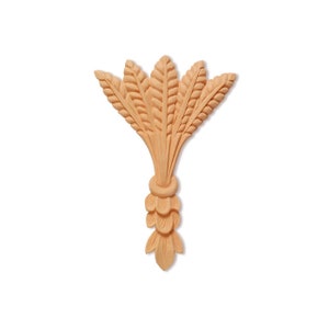 2PCS  Vivid Wood Carved 3-3/8&quot;Wx4-7/8&quot;H Wheat Bunch