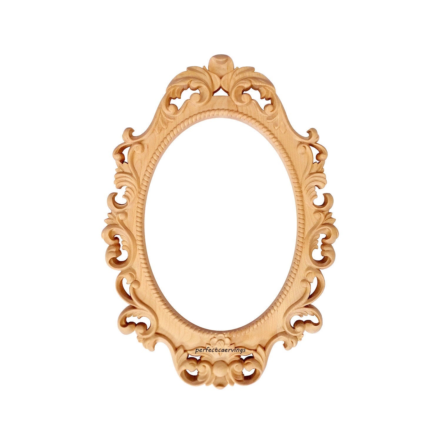 Elegant Scroll Leaf Carved Wood Wall Mirror Frame, 13 Elegant Scroll Leaf Carved Wood Wall Mirror Frame, 13