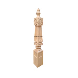 NWL-06  Solid Carved 44-3/8"H Stair Newel Post