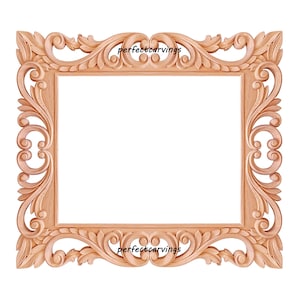 Leaf Scroll Carved Wood Wall Mirror Frame, Picture Frame, Painting Frame,  27-1/2&quot;x31-1/2&quot;