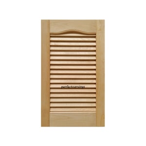 PAIR of Louvered Style 13&quot;Wx22&quot;H Solid Wood Cabinet Doors