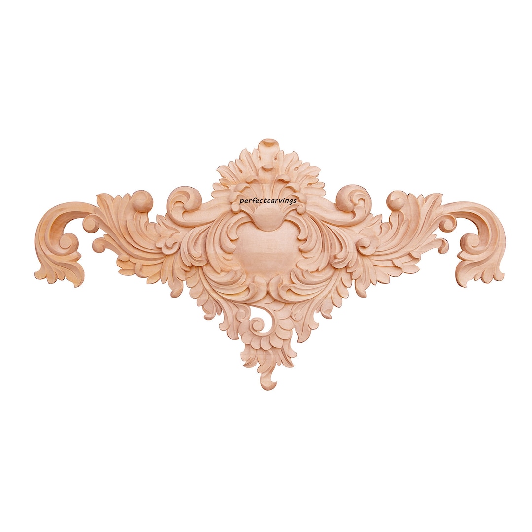 Artistic Scroll Leaf Carved Wall Panel Applique Onlay, Available in 12 ...