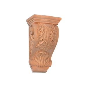 PAIR of Classic Acanthus Carved Wood Corbels, Available in 7-7/8&quot;, 12&quot; & 15“High