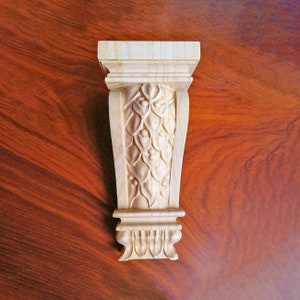 PAIR of  Laural Leaf Carved Wood Corbels, 3 Sizes Available