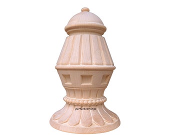Stair Newel Post 5-5/8"H Wood Finial