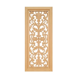 Framed Cabinet Glass Door, Single Face Carved Look-through Cabinet Panel Door, Single, Available in Two Sizes