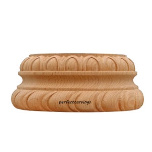 PAIR of Egg & Dart Carved Bases for Full-round Column, Supplied Hollow, Unfinished