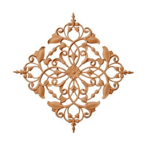 Delicate Vine Carved Appliqué for Ceiling & Door Decoration, Single, Unfinished