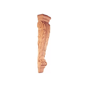 PAIR of Large Classic Acanthus Carved Wood Corbels, Counter Corbels, Available in 20-1/8&quot; & 25&quot; High, Unfinished