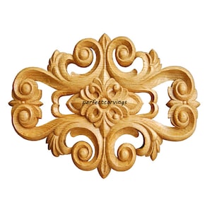 PAIR of Decorative Oval Rosette, Panel Central Applique, 10&quot;Wx6-1/2&quot;H, Unfinished