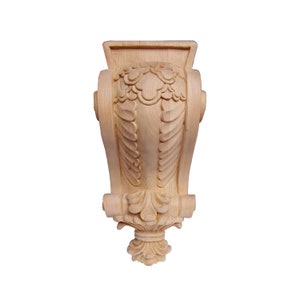 PAIR of Rococo Style Lace Leaf Carved Corbels, 5&quot;Wx3-3/4&quot;Dx10-1/2&quot;H