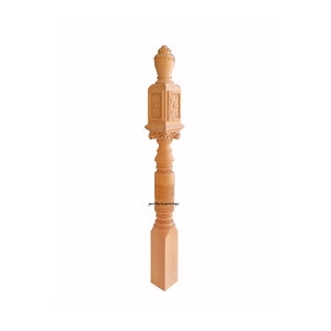 NWL-03  Solid Carved 45&quot;H Stair Newel Post