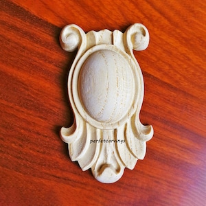 2PCS Decorative Gem Carved 3-3/8&quot;H Decorative Applique Onlay