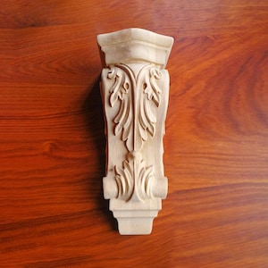 PAIR of Beautiful Acanthus Carved Wood Corbels, Available in 12-1/4&quot; & 14&quot; High