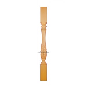 4x Arrow Leaf Carved 38&quot;H Stair Baluster Spindle