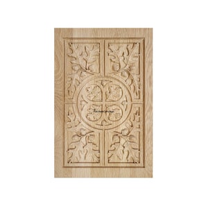 "PAAR von Eichenblatt und Eichel geschnitzten Holzmöbelplatten, Türverkleidungen, 12 "Bx16 ""H, unvollendet."