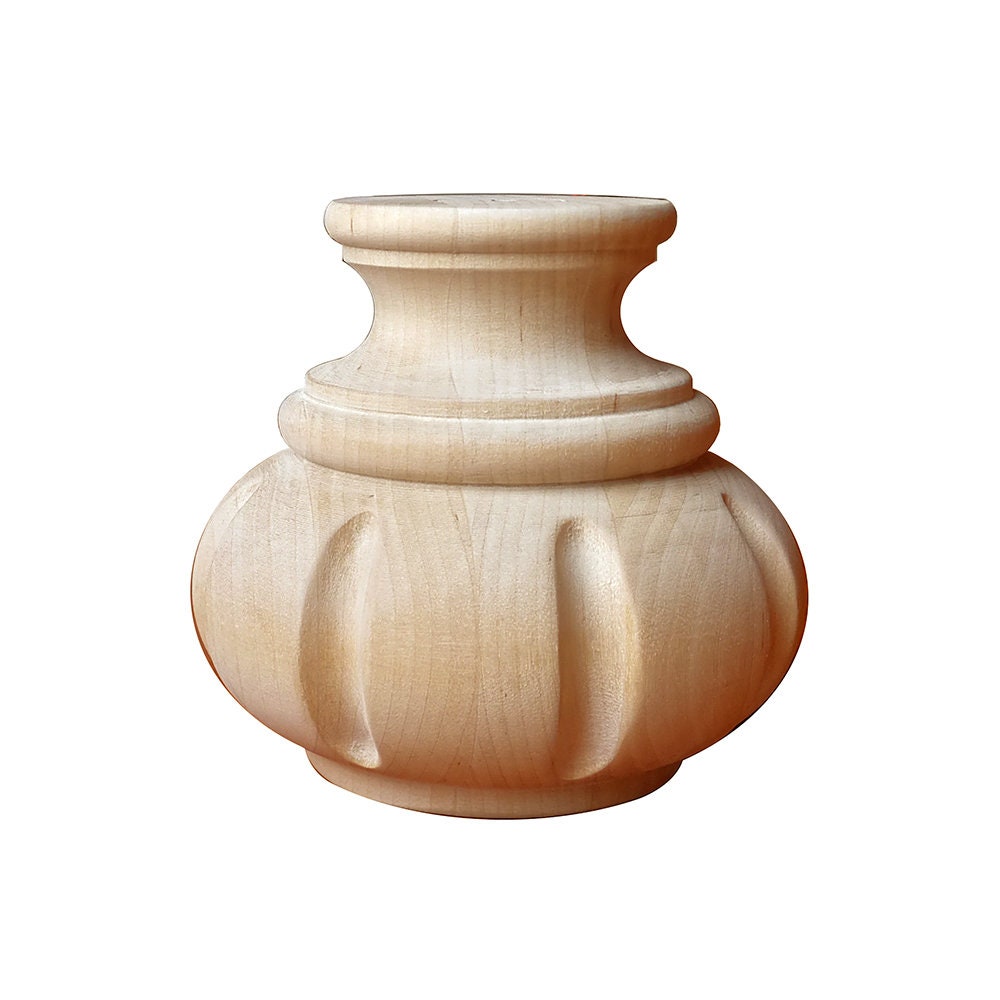 2PCS Fluted 31/2h Wood Bun Foot Etsy Australia