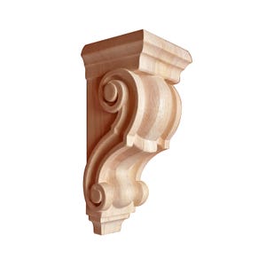 PAIR of Wood Carved Traditional Corbels, Available from 4-1/4&quot; to 10&quot; High