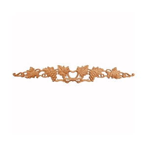 Grapevine Ribbon Bow Carved Wood Onlay, Furniture Applique, Single, Available in 12&quot;, 16&quot; & 22&quot; Wide, Unfinished