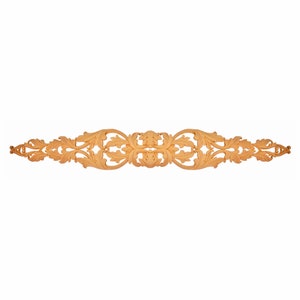 Flourishing Leaf Carved Wood Applique, Available in  14&quot; & 22&quot; Wide
