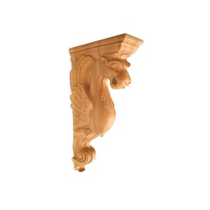 PAIR of Wood Carved Griffin Corbels, Available from 10-1/2&quot; to 17-3/4&quot; High
