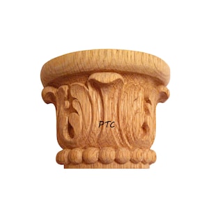 PAIR of Acanthus Carved Half-round Pilaster Capital for 2-1/2&quot;x1-1/4&quot; Column Moulding