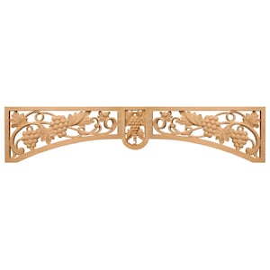 Set of 3, Grapevine Carved Panel for Range Hood, Window and Cabinet