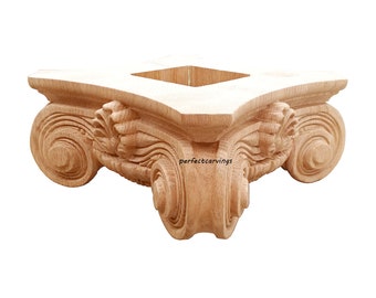Wood Carved Roman Empire Capitals for Full Round Column, Single, Supplied Hollow