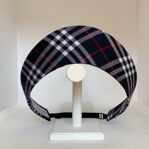 Navy Blue Kokoshnik Crown “Scottish Plaid” Rounded Fabric