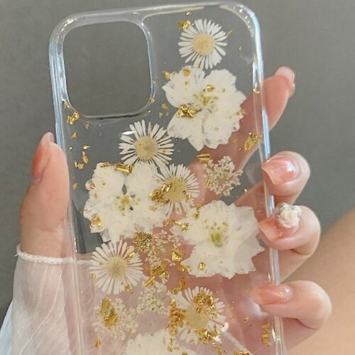 Gold Foil White Flower Phone Case Etsy