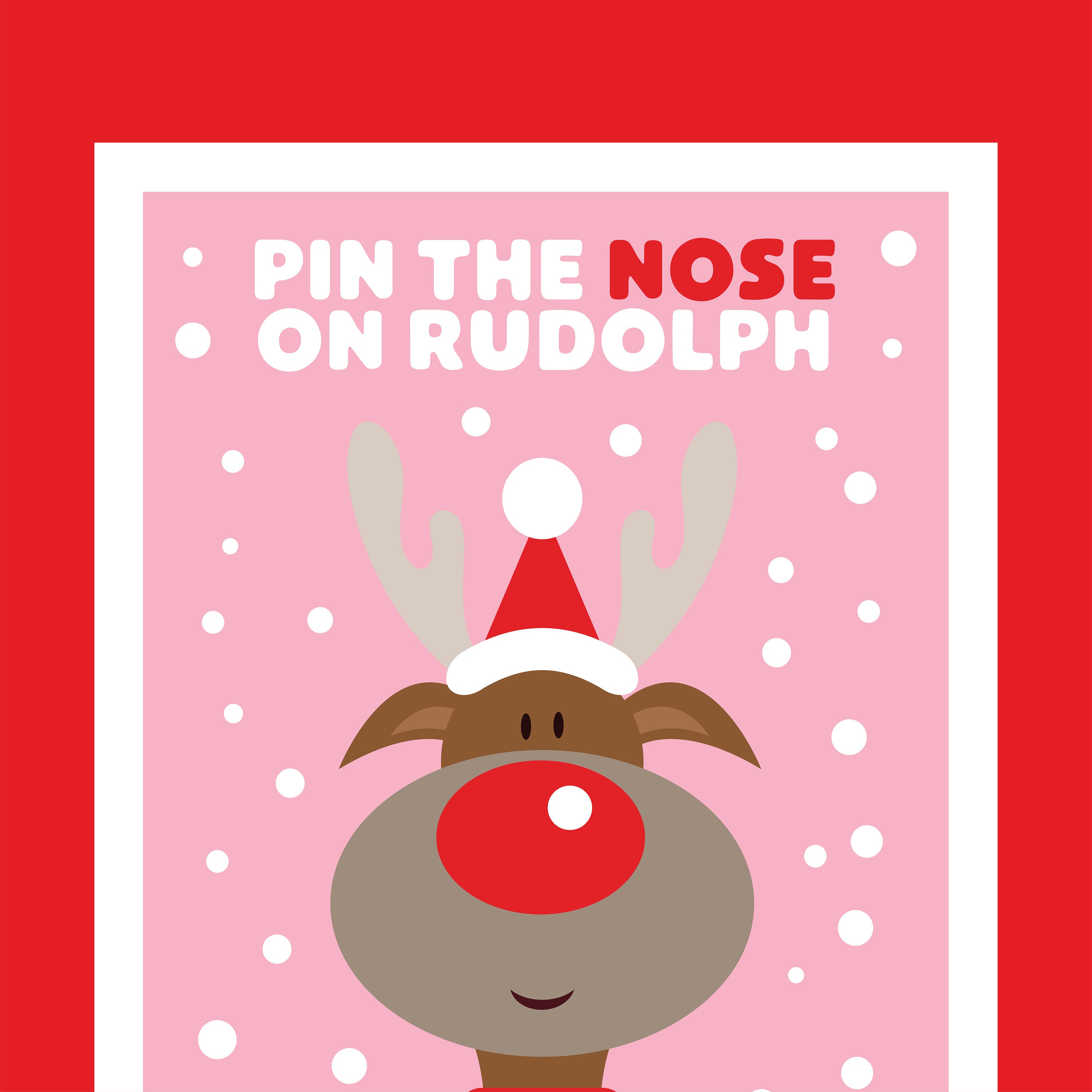 PRINTABLE Pin the Nose on Rudolph 4 pack Pin Nose Game Diy Etsy