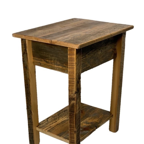 Rustic Barn Wood End Table