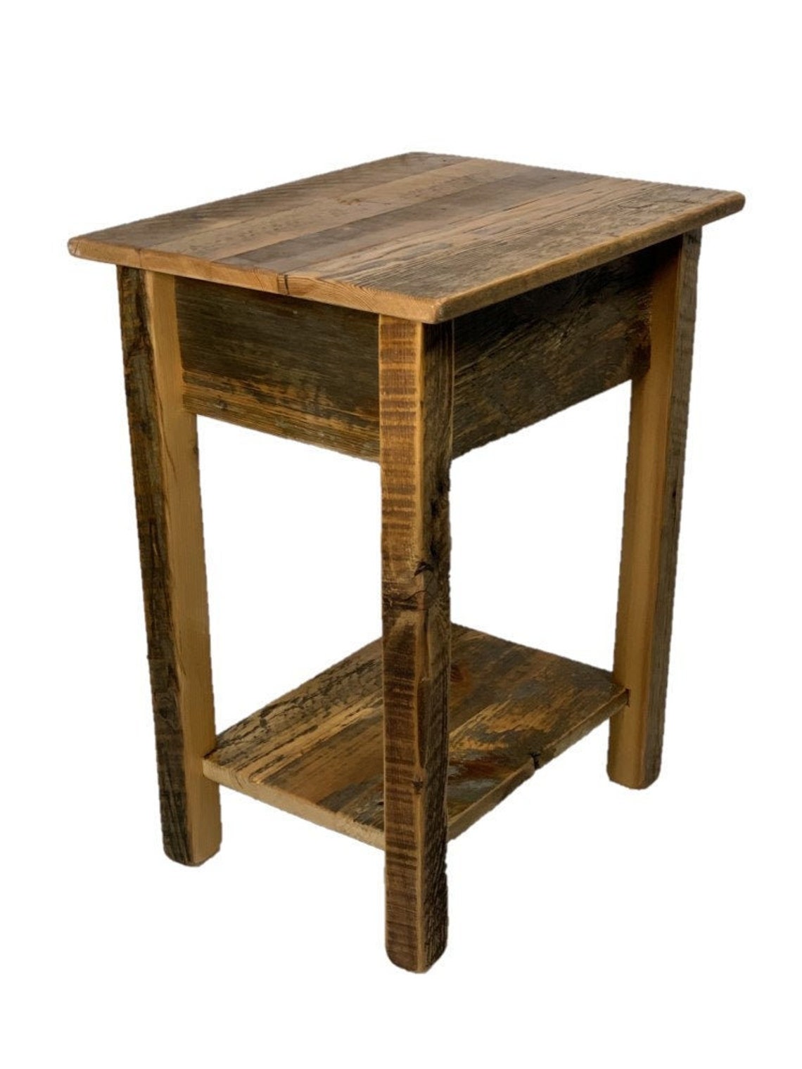Rustic Barn Wood End Table Etsy