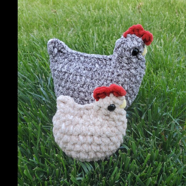 Crochet Chicken Plushies, Crochet Animal gift or toy, Amigurumi Plush, Gift for boy or girl, Tier Tray Decor