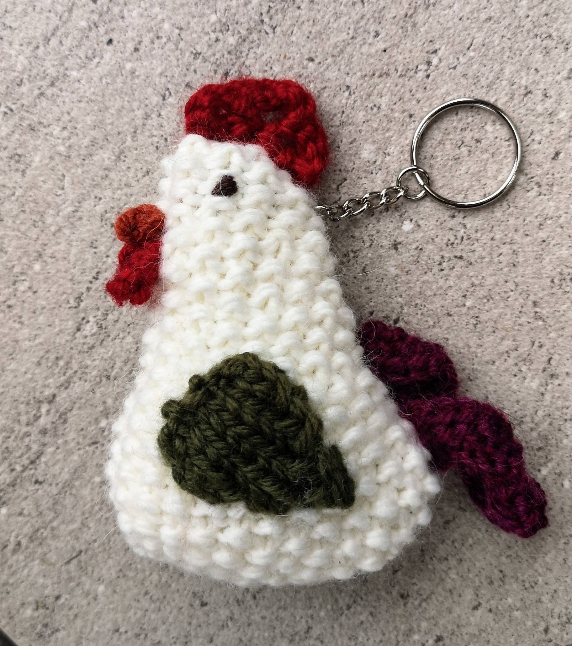 Hand Knit Chicken Key Ring/Key Chain Unique Gift Etsy