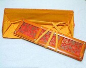 Pecha Holder, BAMBOO FRAME W BROCADE - 18 quot X 5 quot holder for pecha texts