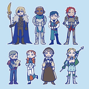 Feuer Emblem drei Häuser blaue Löwen Aufkleber Set 1