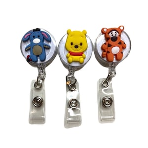 Pooh & Friends: Eeyore, Pooh, Tigger Retractable Name Tag ID Badge Holder Reel 3D Nurse Gift