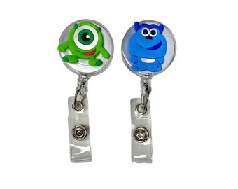 Monsters Retractable Name Tag ID Badge Holder Reel 3D Nurse Gift