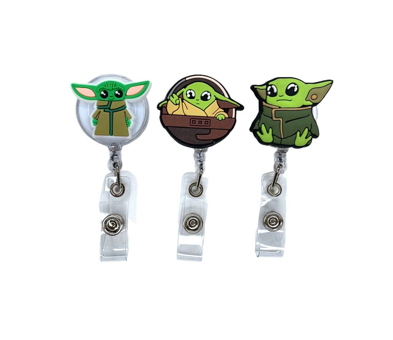 Disney Star Wars Badge Reel, Baby Yoda, BB8, R2D2, Stitch