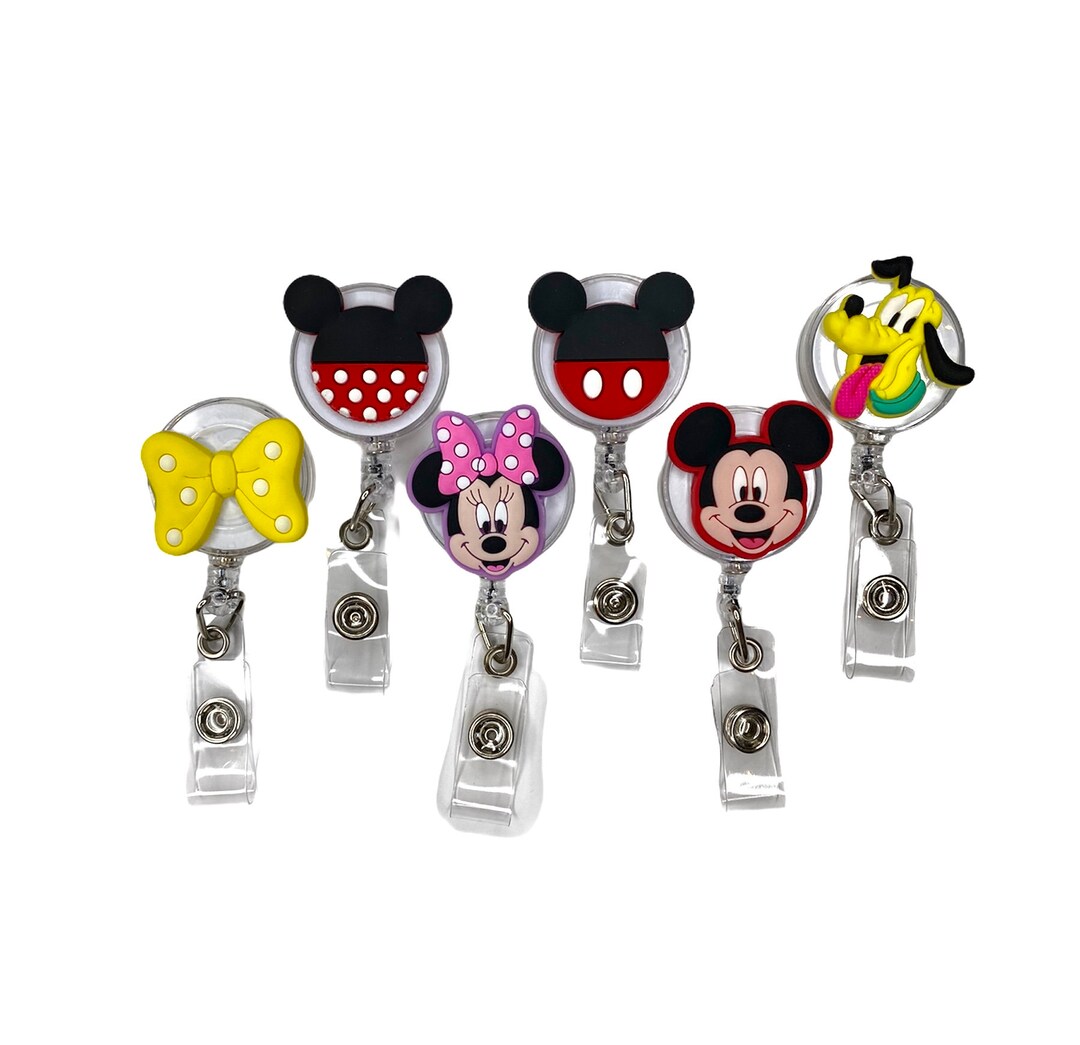 Mickey and Friends Retractable Name Tag ID Badge Holder Reel 3D Nurse ...