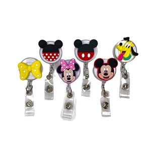 Mickey and Friends Retractable Name Tag ID Badge Holder Reel 3D Nurse Gift