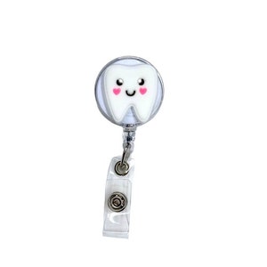 Tooth Retractable Name Tag ID Badge Holder Reel 3D Nurse Gift