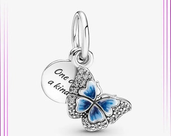 New blue butterfly 925 sterling silver charm compatible with Pandora