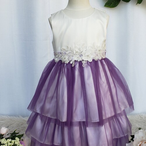 Purple Lavender Flower Girl Dress Purple Lavender Toddler Etsy