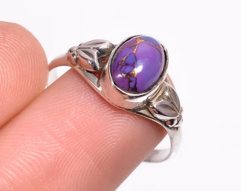 Promise Ring Gift For Her Statement Ring Free Shipping Tibetan Turquoise Gemstone Vintage Style Handmade 925 Sterling Silver Ring RR-37
